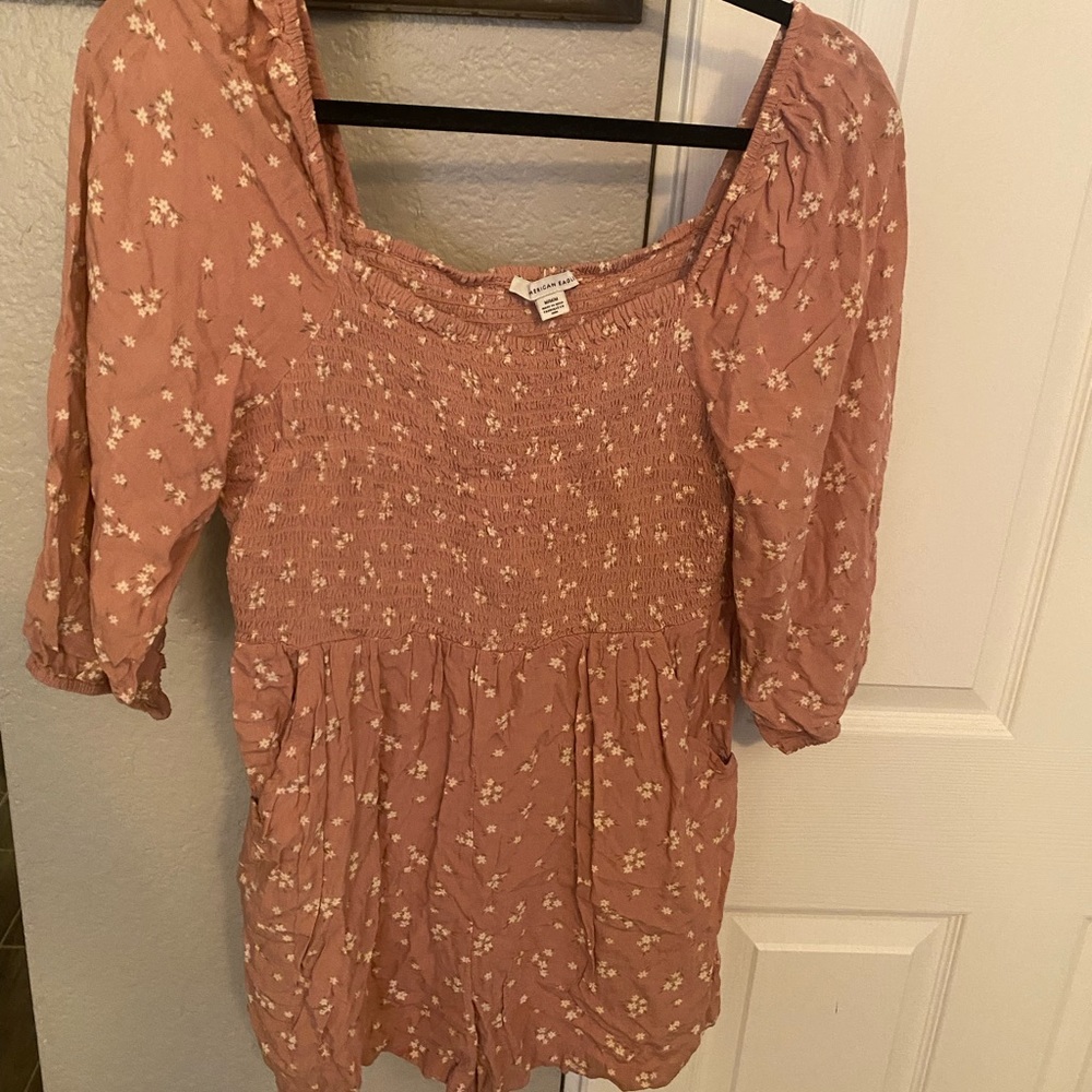 Pink floral romper